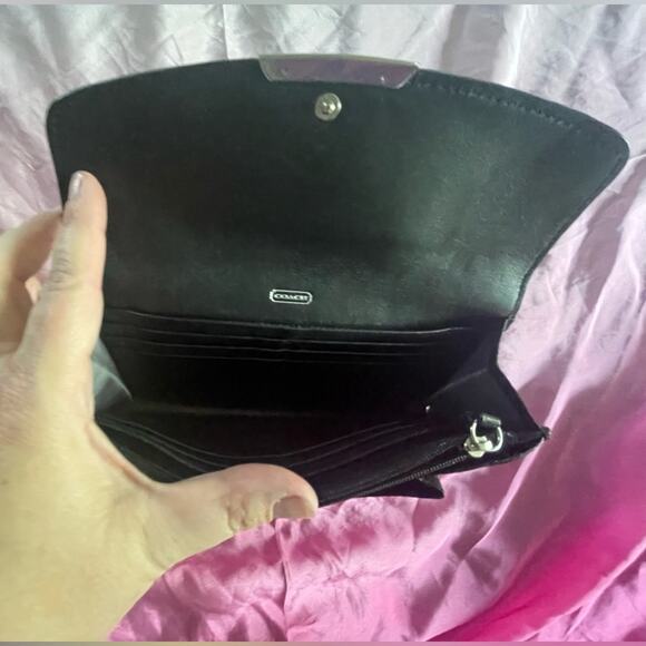 Coach Python Glitter Black Leather Wallet - EUC - Picture 3 of 8